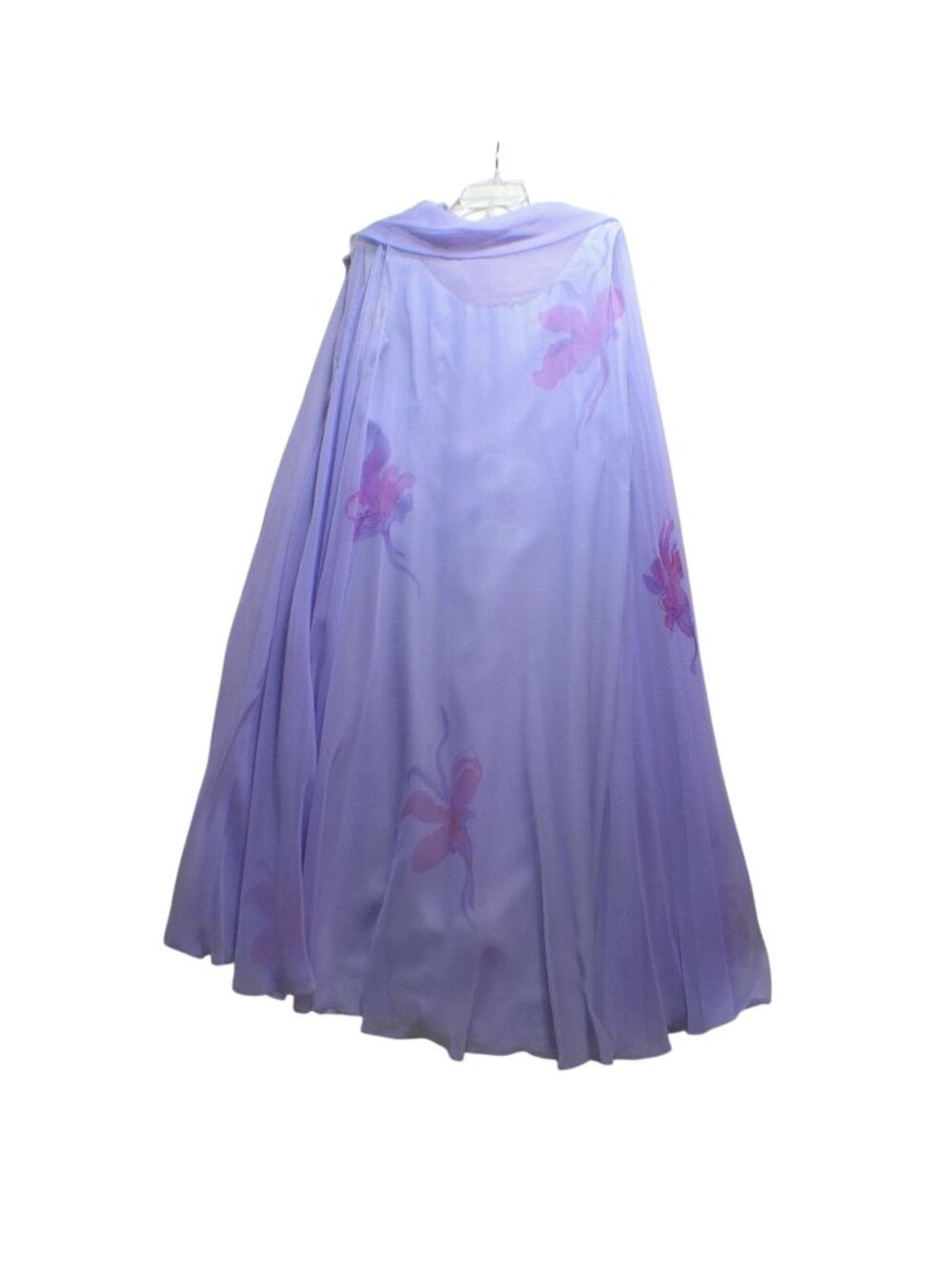 Kay Kipps Vintage Gown Dress Purple Flowing Scarf Large